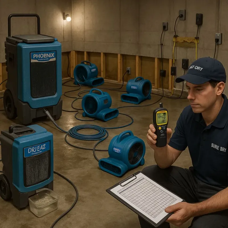 Structural Drying and Dehumidification process in Patterson, CA